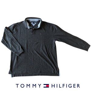 Tommy Hilfiger Classic Fit Long Sleeve Polo Grey XL Excellent Condition